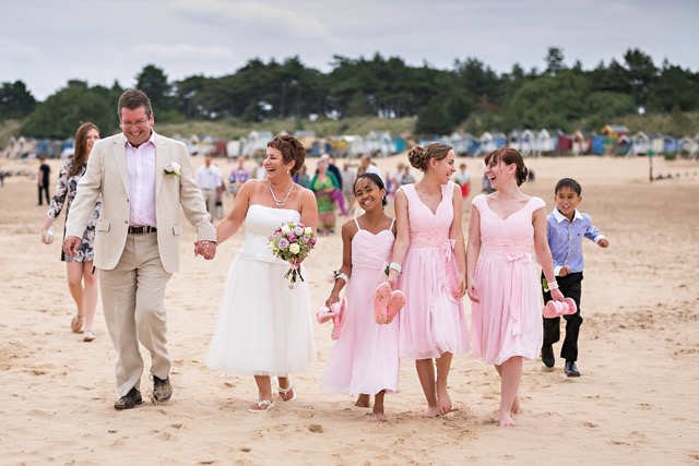 Celebrant member WhiteRose Ceremonies wedding on a beach